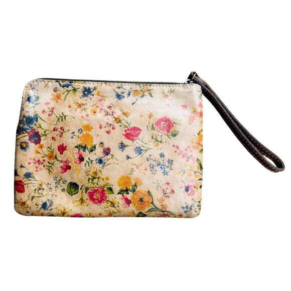 Patricia Nash Cassini Italian Leather Prairie Rose Floral Wristlet Bag - Picture 5 of 8